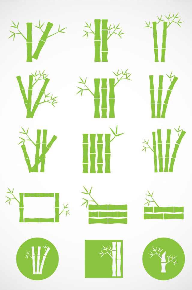 竹子元素矢量图标图形