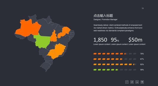商务数据分析PPT图表之地图-11 商务数据分析PPT图表之地图-11