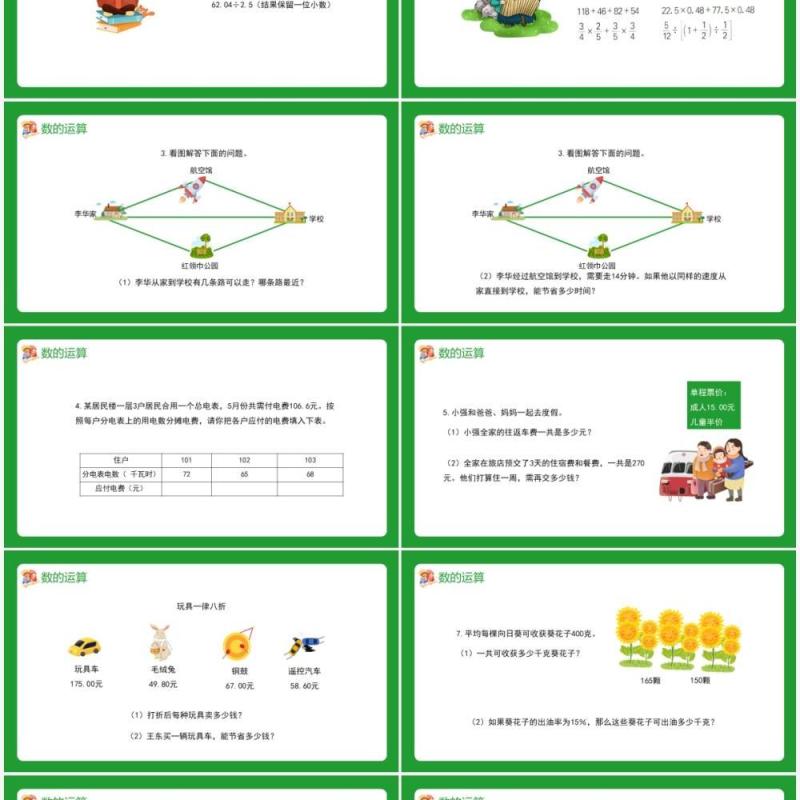 部编版六年级数学下册数的运算课件PPT模板