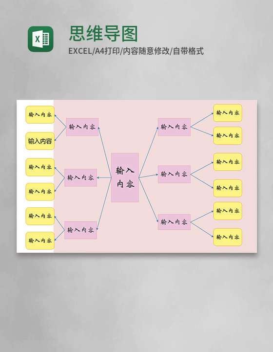 简约实用思维导图表格