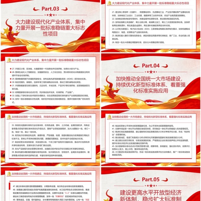 红色党政风2024年全国标准化工作要点PPT模板