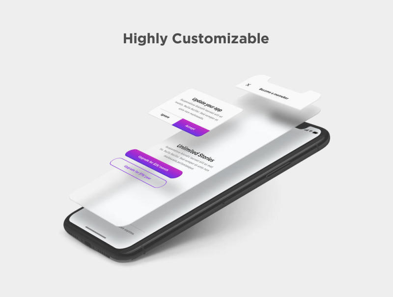iOS新闻和博客应用UI工具包 - 用于Sketch，Photoshop和XD，Lydia iOS UI工具包