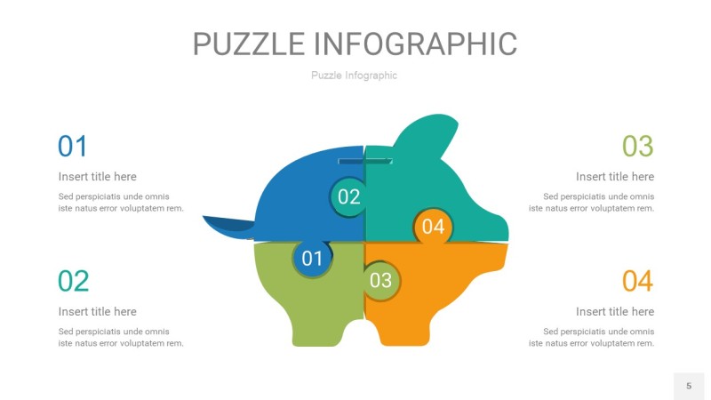彩色拼图PPT图表5
