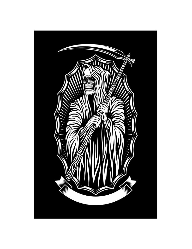 木刻风格服装的T恤印花24