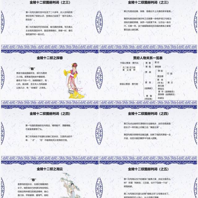 古典中国风红楼梦金陵十二钗判词赏析PPT模板 古典中国风红楼梦金陵十二钗判词赏析PPT模板