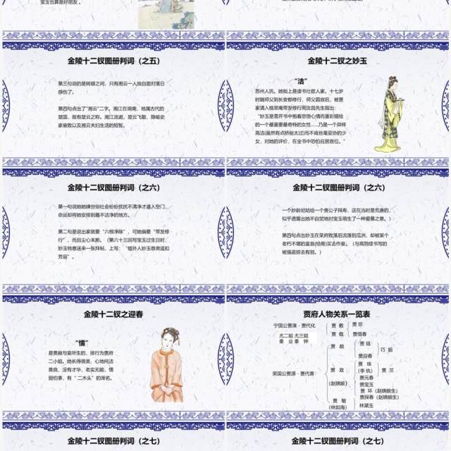 古典中国风红楼梦金陵十二钗判词赏析PPT模板 古典中国风红楼梦金陵十二钗判词赏析PPT模板