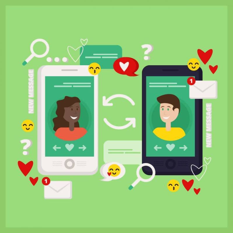 矢量网上约会图