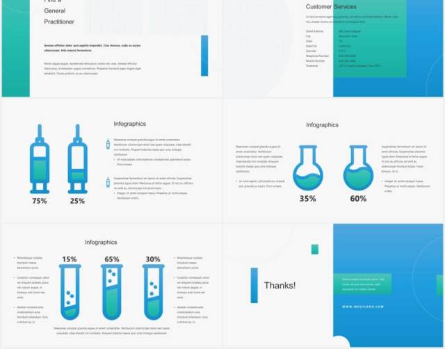 蓝色医疗医学医院图片排版设计PPT模板MEDICARO - Medical Powerpoint Template