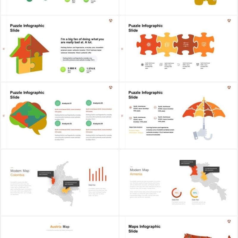 40页微粒体简约可视化图表集PPT模板