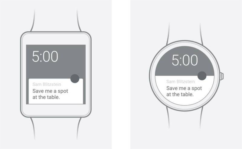 Android Wear Wireframe