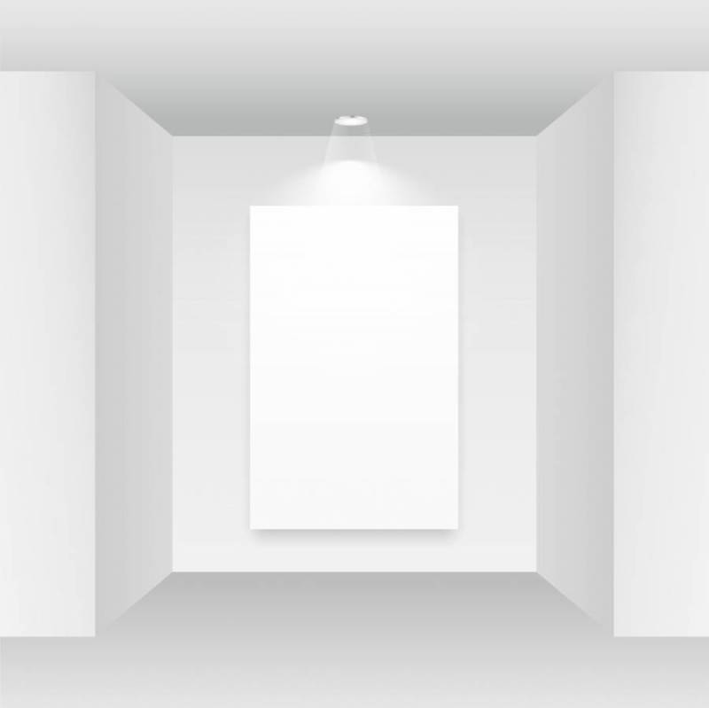 在白色背景上的空白图片框架