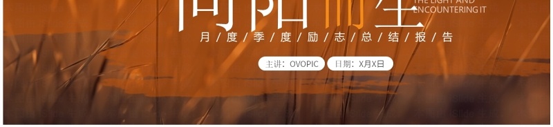 橙色简约风追光而遇向阳而生PPT模板