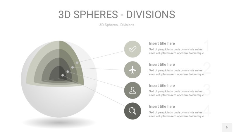 灰色3D球体切割PPT信息图6