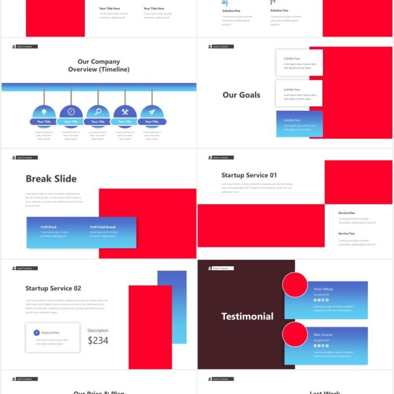 商业项目启动登录PPT图片排版设计素材Startup Landing Page Powerpoint Template