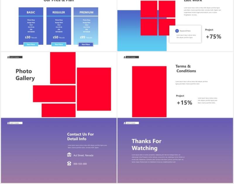 商业项目启动登录PPT图片排版设计素材Startup Landing Page Powerpoint Template