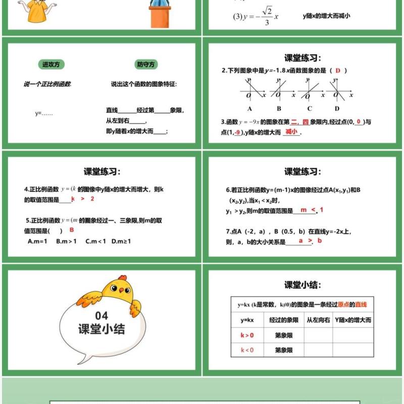 部编版八年级数学下册正比例函数课件PPT模板