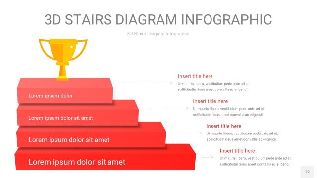 红色3D阶梯PPT图表12