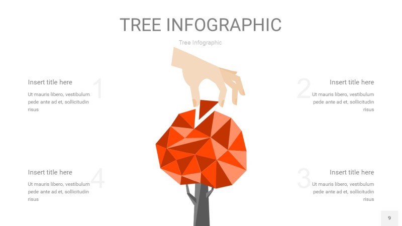 橘红色树状图PPT图表9