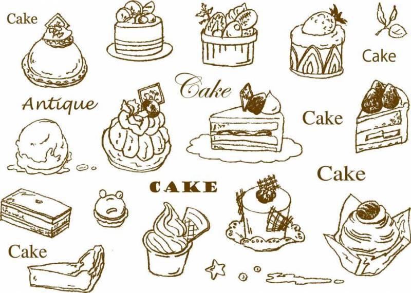 蛋糕手绘图