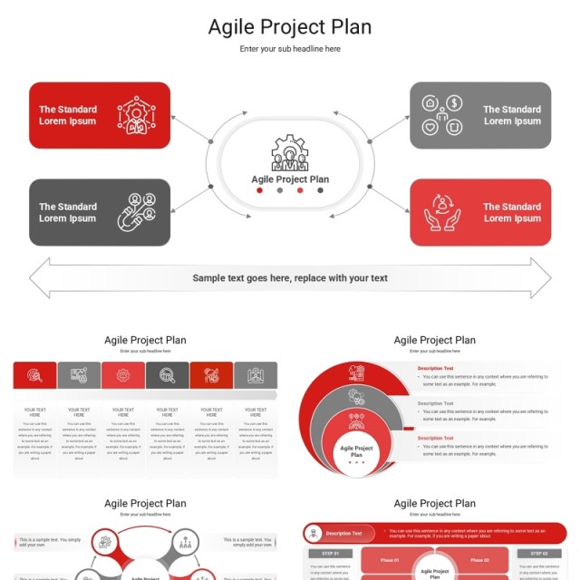 项目计划策略规划信息图PPT模板Agile Project Plan