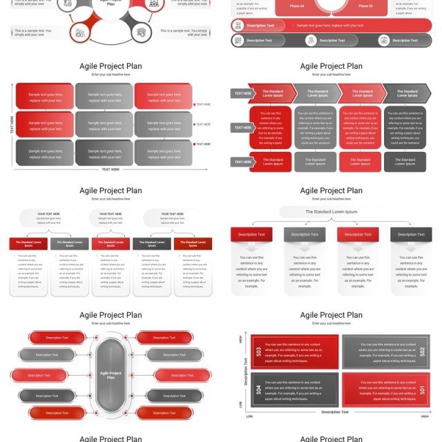 项目计划策略规划信息图PPT模板Agile Project Plan