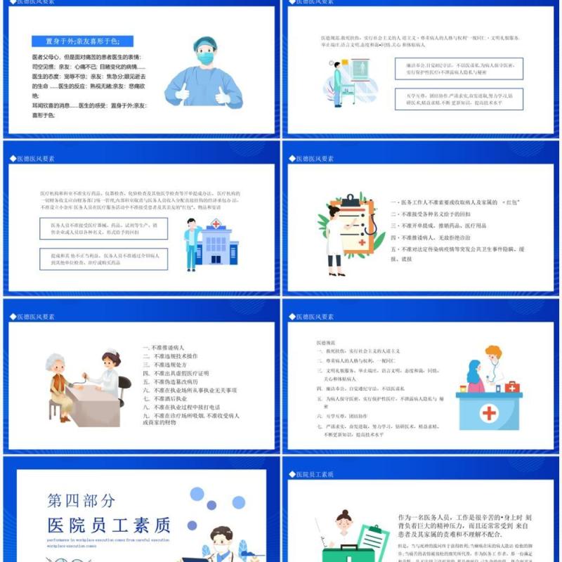 医德医风岗前培训动态PPT模板
