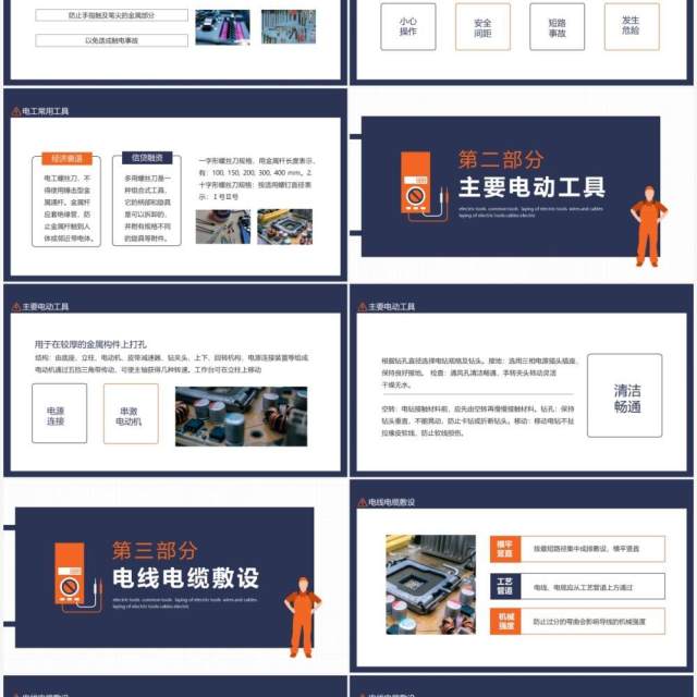 电工常用工具电动工具电线电缆敷设动态PPT模板 电工常用工具电动工具电线电缆敷设动态PPT模板
