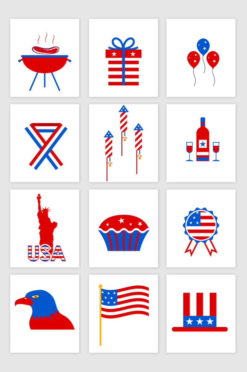 美国文化图标图形设计素材