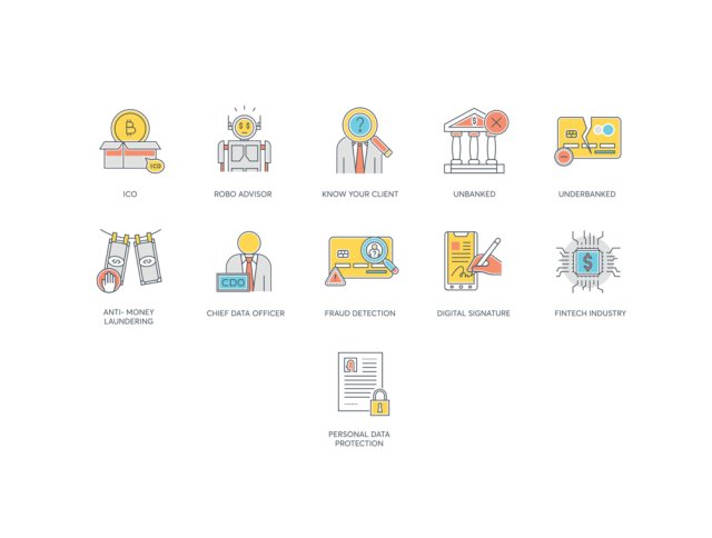 91金融科技产业的彩色线图标,91 Fintech彩色线图标 91金融科技产业的彩色线图标,91 Fintech彩色线图标