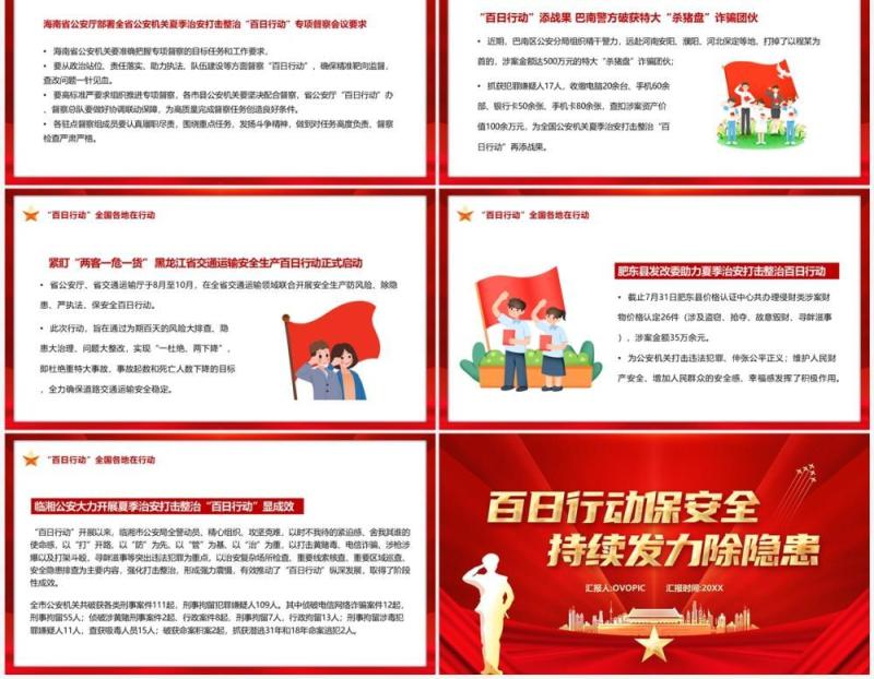 百日行动保安全持续发力除隐患专题活动PPT模板