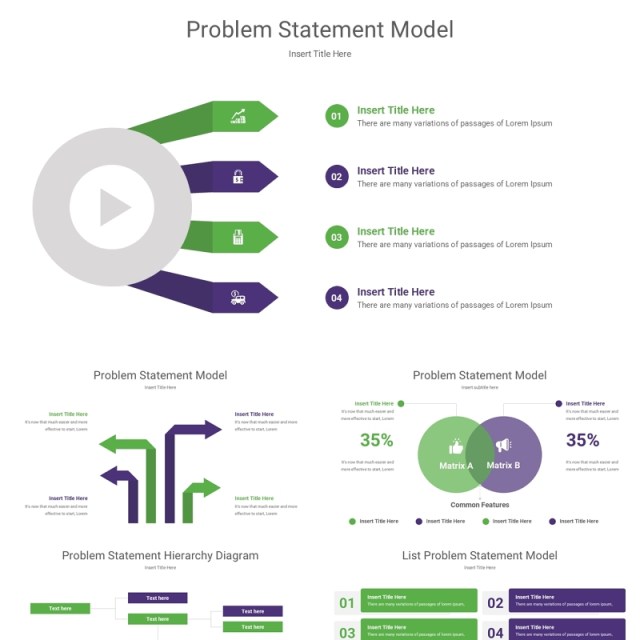 问题陈述模型PPT信息图模板素材Problem Statement Model