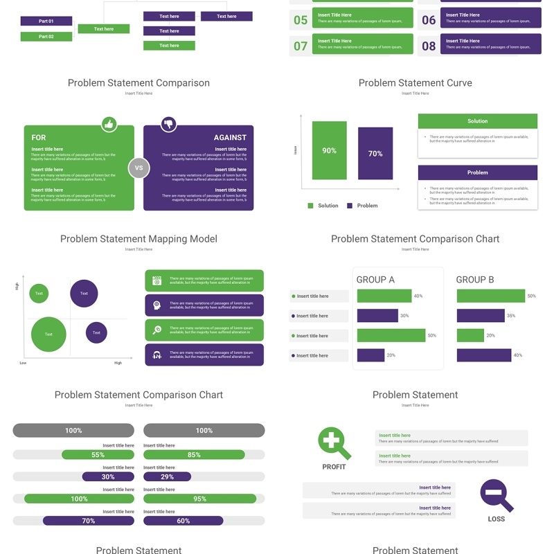 问题陈述模型PPT信息图模板素材Problem Statement Model