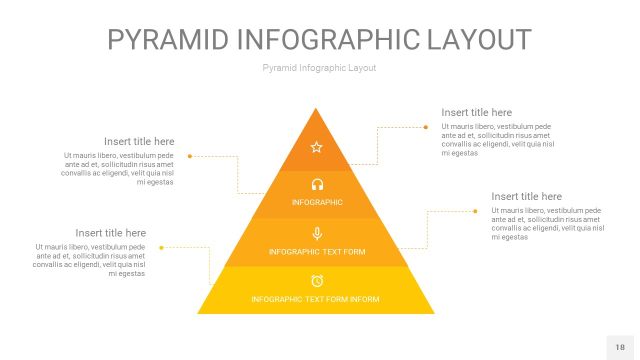 渐变黄色3D金字塔PPT信息图表18