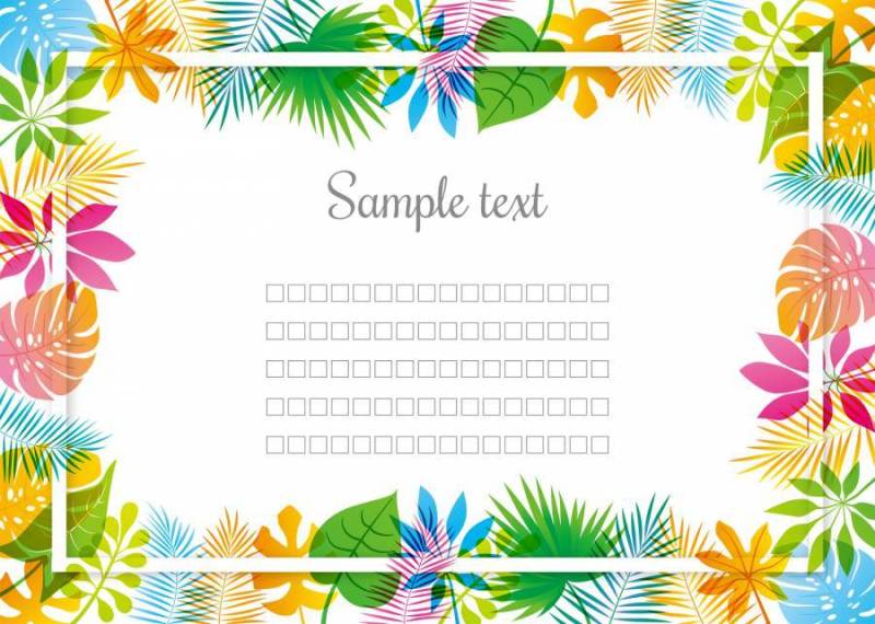 热带框架背景，A4侧身，用脚