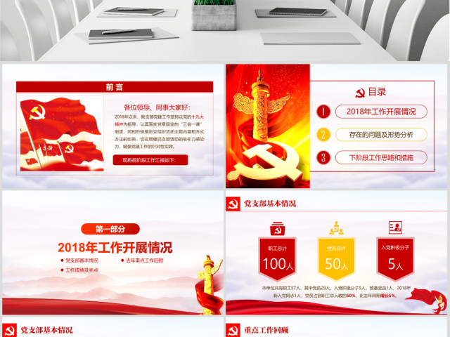 原创党政机关党支部党建工作报告述职PPT-版权可商用 原创党政机关党支部党建工作报告述职PPT-版权可商用