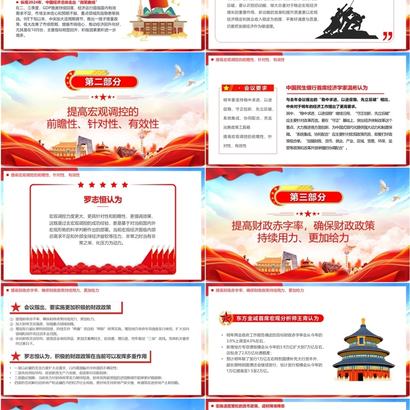 红色党政风2025经济工作会议九大看点PPT模板
