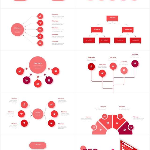 红色循环关系箭头拼图时间轴PPT信息图表素材Infographic Red 红色循环关系箭头拼图时间轴PPT信息图表素材Infographic Red
