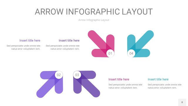 紫色系箭头PPT信息图表8