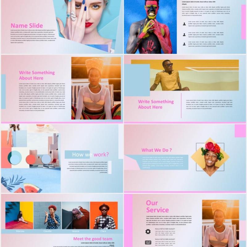 甜蜜图片作品展示PPT模板Sweet Powerpoint Template