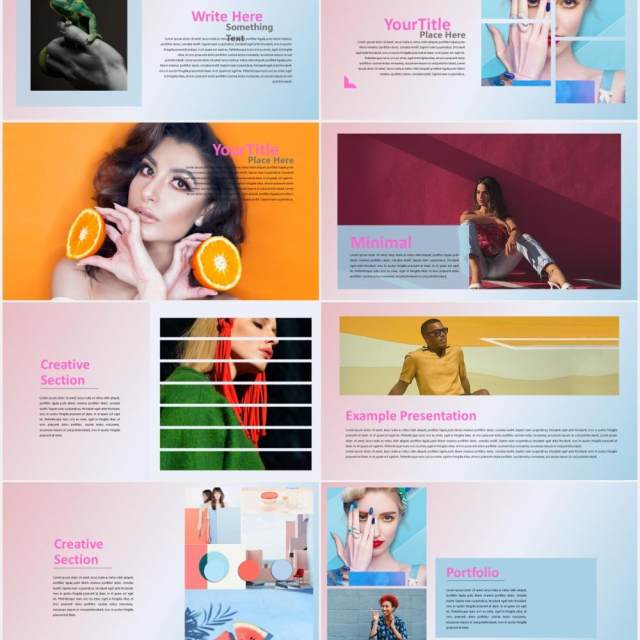 甜蜜图片作品展示PPT模板Sweet Powerpoint Template