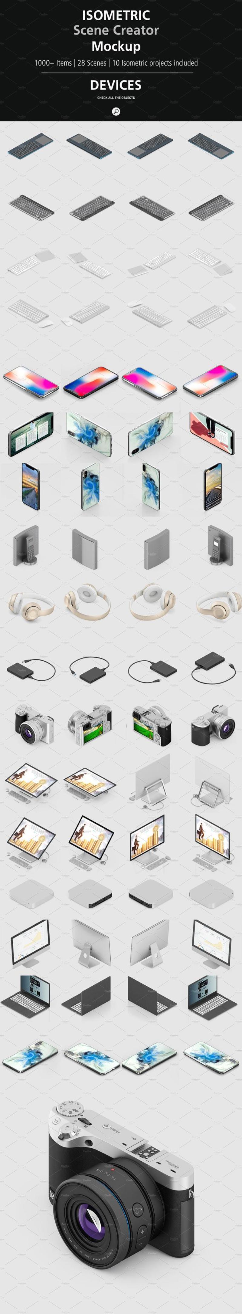 1000+等距场景造物主3D模型展示样机PSD源文件打包下载