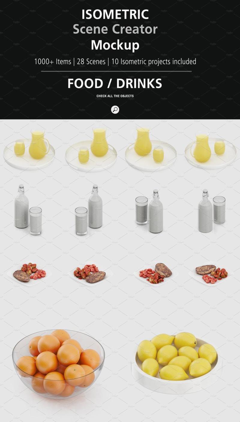 1000+等距场景造物主3D模型展示样机PSD源文件打包下载
