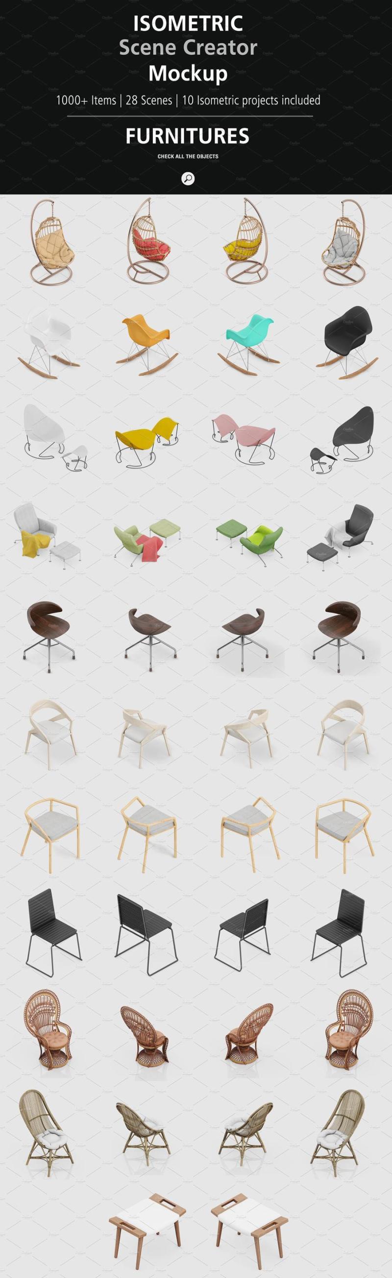 1000+等距场景造物主3D模型展示样机PSD源文件打包下载