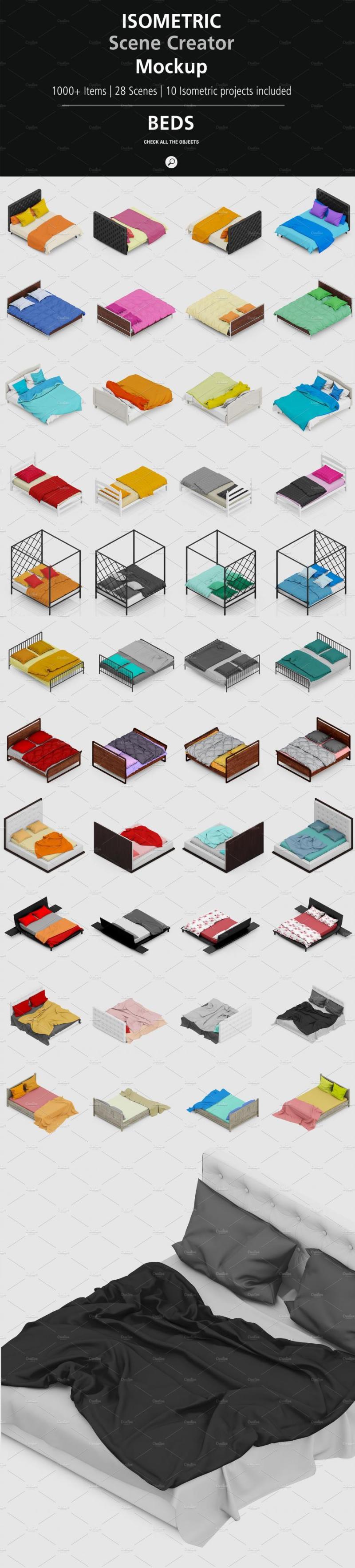1000+等距场景造物主3D模型展示样机PSD源文件打包下载