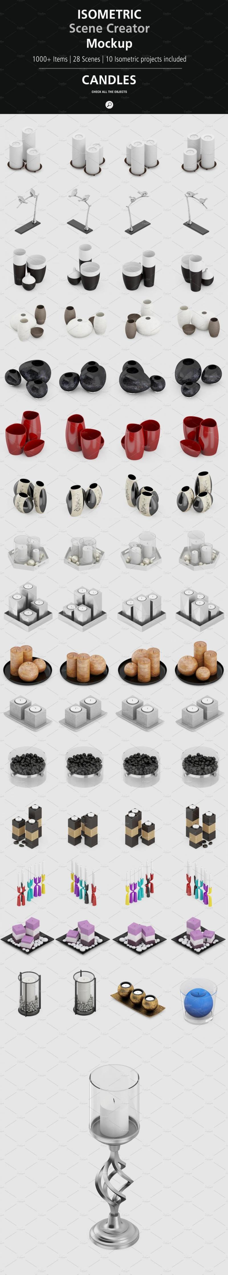 1000+等距场景造物主3D模型展示样机PSD源文件打包下载