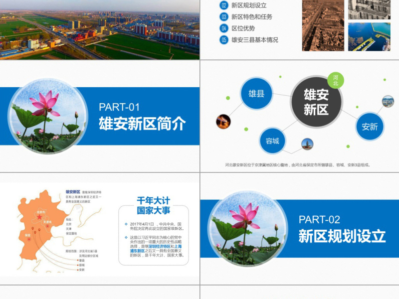 河北雄安新区介绍PPT模板概况规划地图