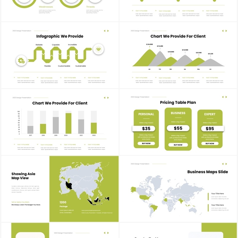 绿色简洁企业项目报告工作汇报PPT模板（无图可插图）Planup No Image