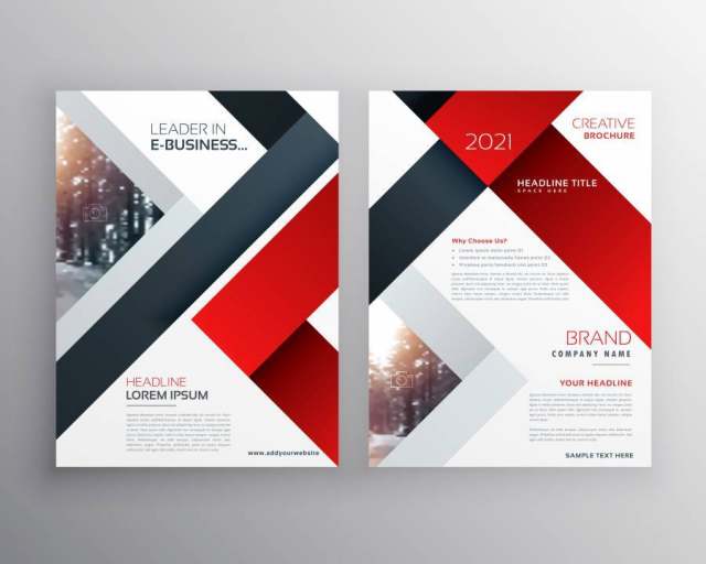 抽象红色黑色几何宣传册设计模板