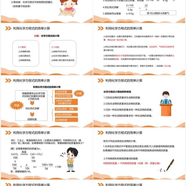 部编版九年级化学上册利用化学方程式的简单计算课件PPT模板