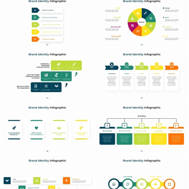 品牌标识信息图PPT模板素材Brand Identity Infographic